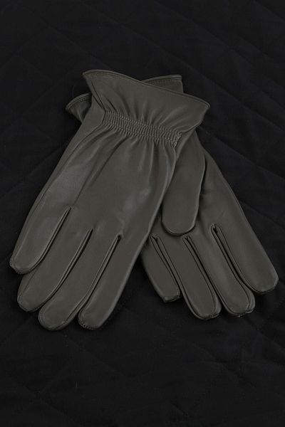 Kravatkolik Green Plain Genuine Leather Men's Gloves El36
