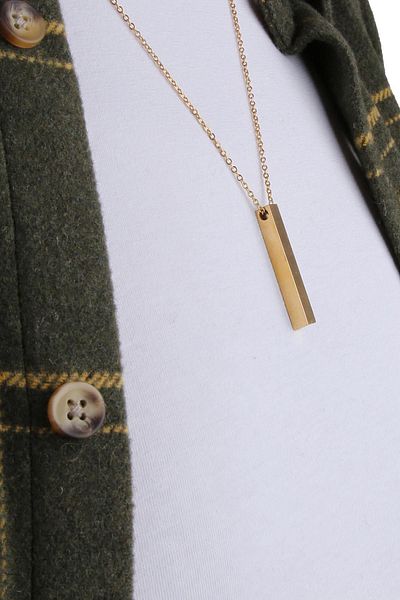 Kravatkolik Gold Yellow Bar Necklace