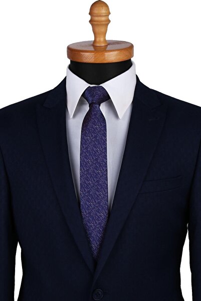 Kravatkolik Синій - Темно-фіолетовий пісочний візерунок Стрункий краватка Sk7570