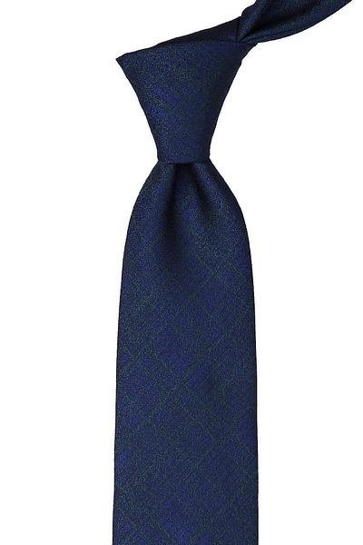 Kravatkolik Men's Navy Blue Classic Tie with Self Pattern Handkerchief Kk10232