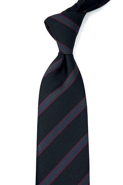 Kravatkolik Black Striped Tie with Handkerchief - KK12671