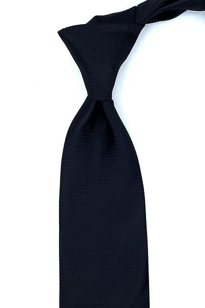 Kravatkolik Classic Tie with Black Line Pattern Handkerchief Kk10988
