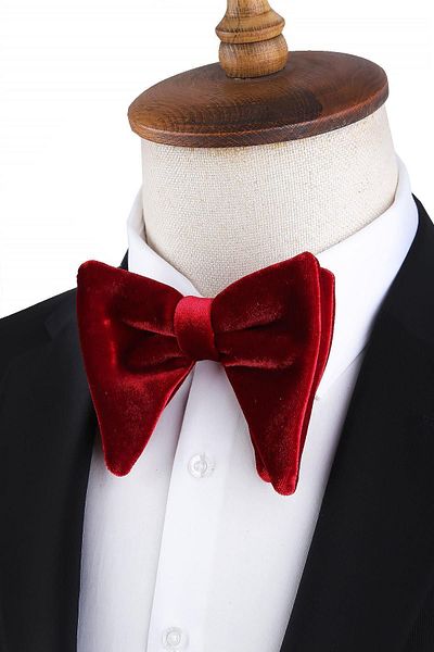 Kravatkolik Red Big Velvet Bow Tie P1696