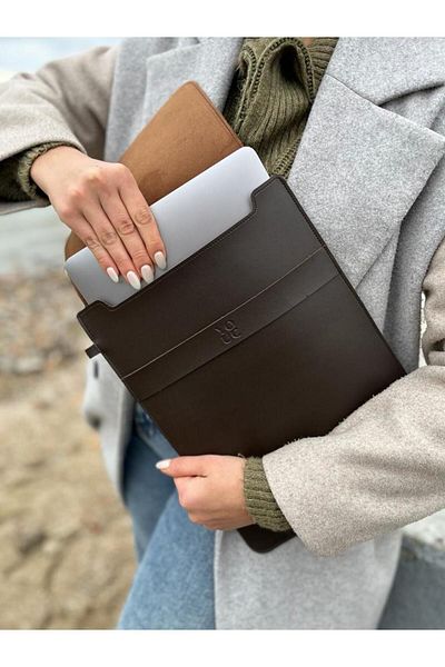 YOUC Design حقيبة كمبيوتر محمول MacBook Pro Air مقاومة للماء مقاس 13 بوصة و14 بوصة و15 بوصة من الجلد الصناعي النباتي