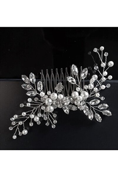 MyElle Tasarım Accesoriu de păr cu perle și piatră de cristal, logodnă, nuntă...