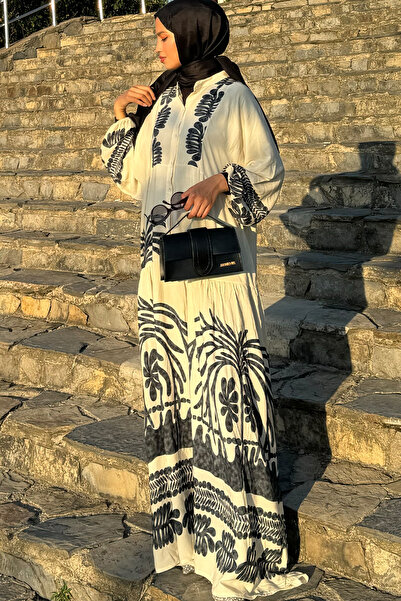 QLAY Γυναικείο φόρεμα με σχέδιο από βισκόζη