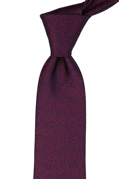 Kravatkolik Claret Red - Dark Blue Sand Pattern Classic Tie with Handkerchief Kk9391