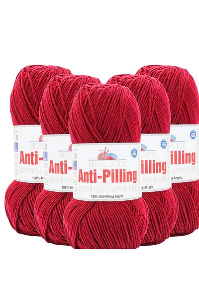 Himalaya Himalaya Everyday Super Lux Anti Pilling 5 Pieces Hand Knitting Yarn - 73409 Claret Red
