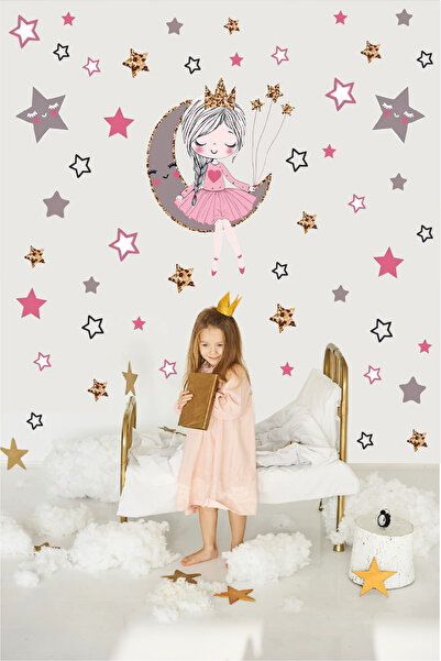 Ayza Tasarım Set de autocolante de perete pentru camera copiilor cu tema stea...