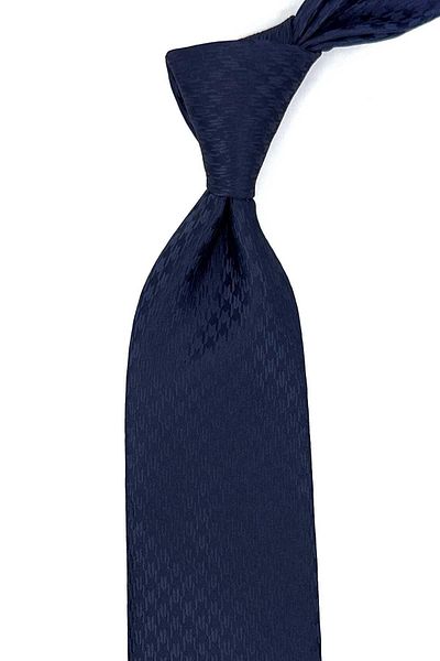 Kravatkolik Navy Blue Motif Pattern Classic Necktie with Handkerchief KK12456