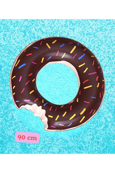 TUENGİ STORE 90 Cm Large Size Donut Bagel Inflatable Sea Pool Ring - Swimming Ring