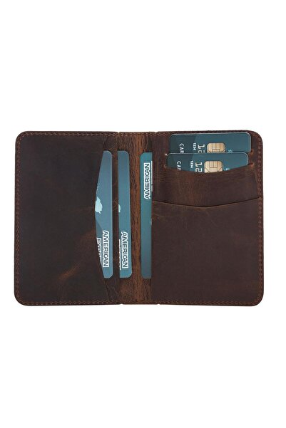 PIELRO حافظة بطاقات جلدية من Dalfsen G2 باللون البني العتيق