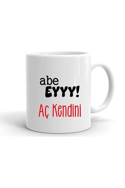 Generic Brand Abe Ey Open Yourself Printed Ceramic White Mug