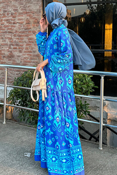 QLAY Γυναικείο φόρεμα με έθνικ σχέδιο από βισκόζη