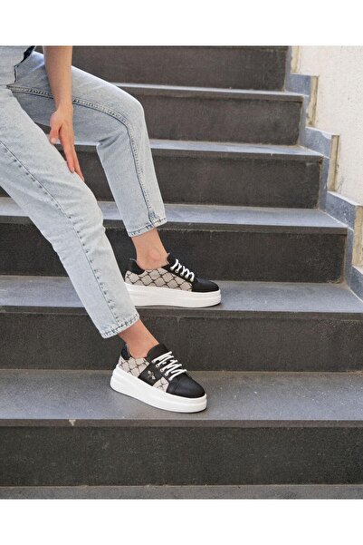 FOLLİNİ Tenis de damă din piele naturală cu detaliu de accesoriu