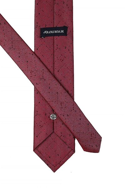 Kravatkolik Red Sand Pattern Classic Tie with Handkerchief Kk10490