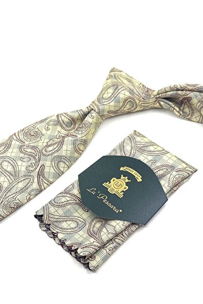 La Pescara Κλασική γραβάτα με μοτίβο κρεμ σάλι KK11798