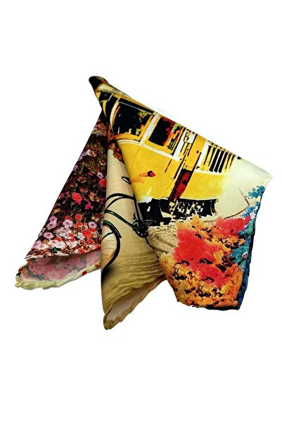 Kravatkolik Multicolored Motif Pattern Men's Pocket Handkerchief SPS633-113