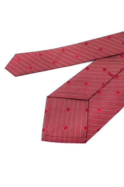 Kravatkolik Maseradee Style Red Small Pattern Italian Silk Tie Ik1364