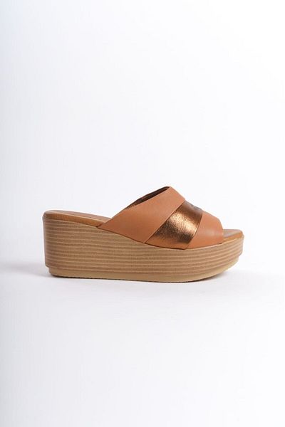 ERNİLA Women's Wedge Heeled Slippers Shoes