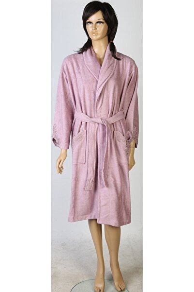 Nuşa BORNOZ - BAMBU  BORNOZ - BÜYÜK BEDEN - GÜPÜRLÜ - 3XL  RENK-MOR