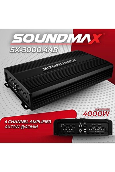 Soundmax Sx-3000.4ab 4000w 4 Kanal Profesyonel Oto Anfi