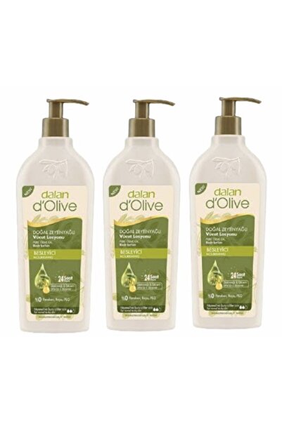 Dalan D Olive 400 ml Natural Body Lotion with Olive Oil - 3 Pieces