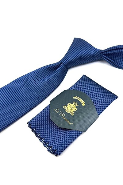 La Pescara Кърпичка с син точков мотив Класическа вратовръзка KK11892
