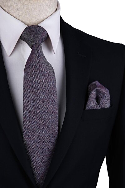 La Pescara Classic Tie with Multicolored Sand Pattern Handkerchief Kk10507