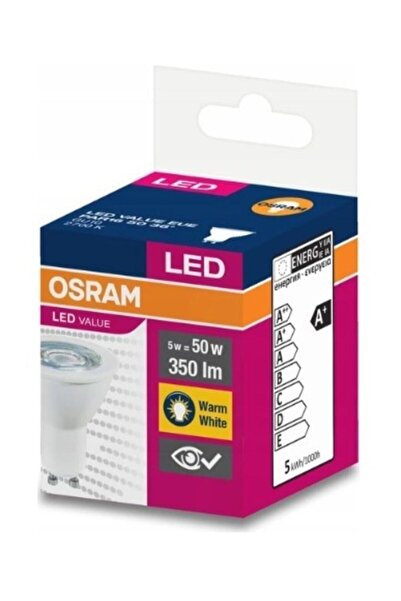 Osram Gu10 Duylu 5w Led Ampul 2700 Kelvin Sarı Işık 10lu Paket