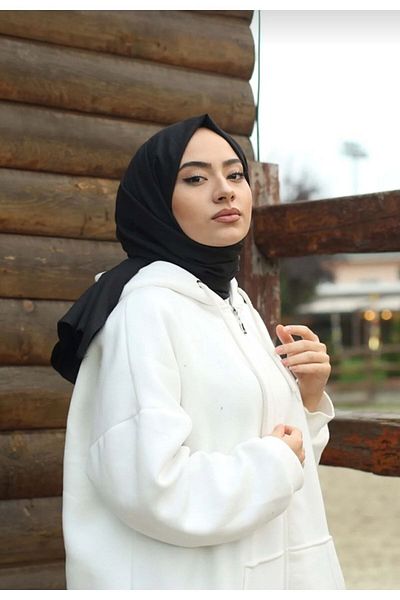 rossmary Organic Scarfs Women's Hijab Cotton Krash Jazz Shawl Black