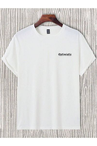 AMMA Βαμβακερό μπλουζάκι Unisex Optimistic Printed Trend με κοντό μανίκι