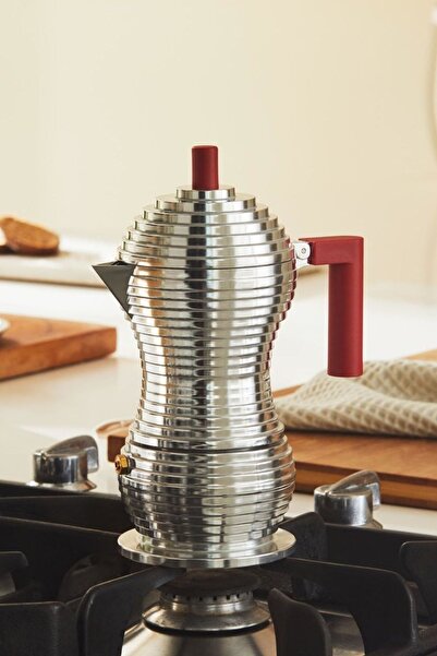 Alessi Pulcina Espresso Kahve Makinesi 20 cm Kırmızı