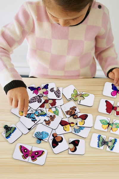 ceodesign İkili Eşleştirme Puzzle Okul Öncesi Erken Öğrenme Oyunu Renkli Kele...