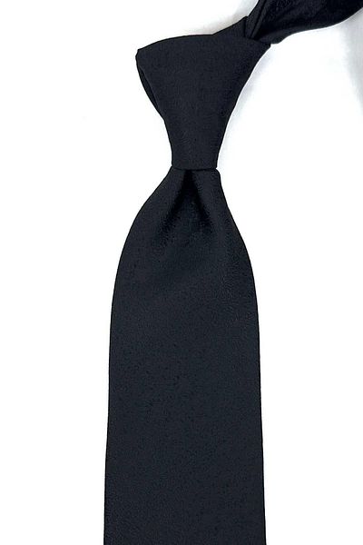 Kravatkolik Classic Necktie with Black Motif Pattern Handkerchief KK12428