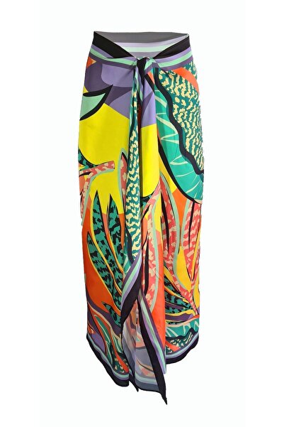 Bolder Leo-flower Pattern Pareo See-through Shiny Fabric - 95cm*145cm