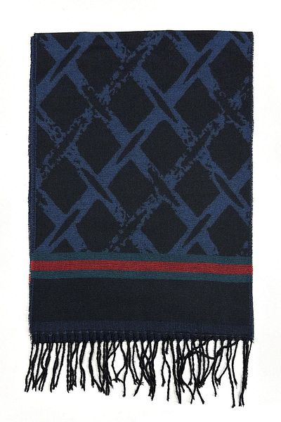Kravatkolik Navy Blue Baklava Pattern Men's Camisole K499