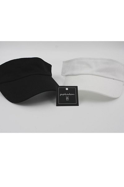 şapkadan Unisex UV Protective Visor Cap Visor Tennis Hat White-black Set