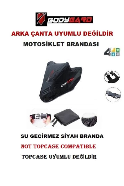 BODYGARD غطاء من القماش المشمع للدراجات النارية باللون الأسود من Kawasaki Nin...