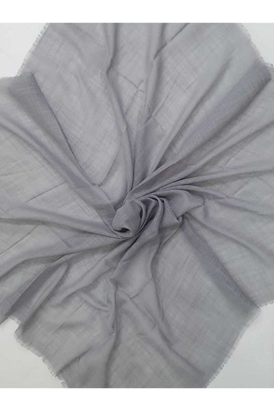 BENLİ Plain Filament Cotton Scarf Gray