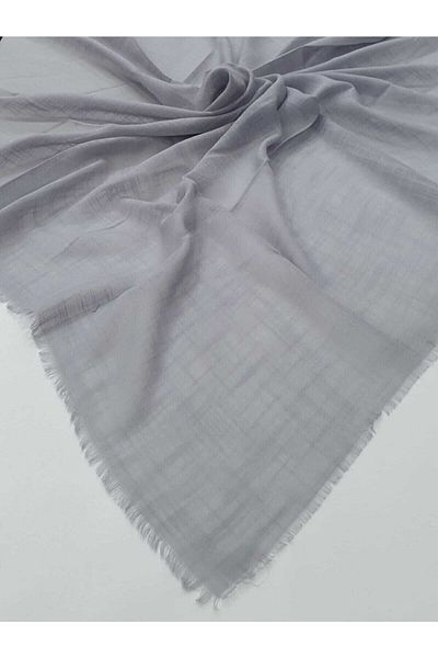BENLİ Plain Filament Cotton Scarf Gray
