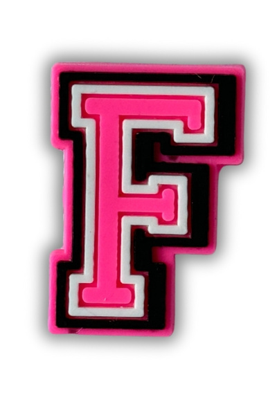 Crocs Jibbitz Terlik Süsü pembe f harf