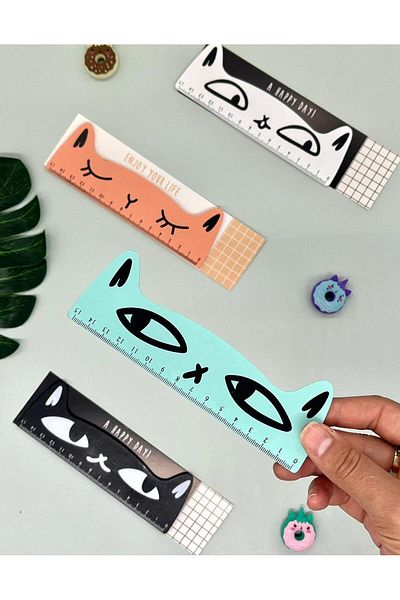 Kağıt Gemi Dükkan Green Cat Ruler
