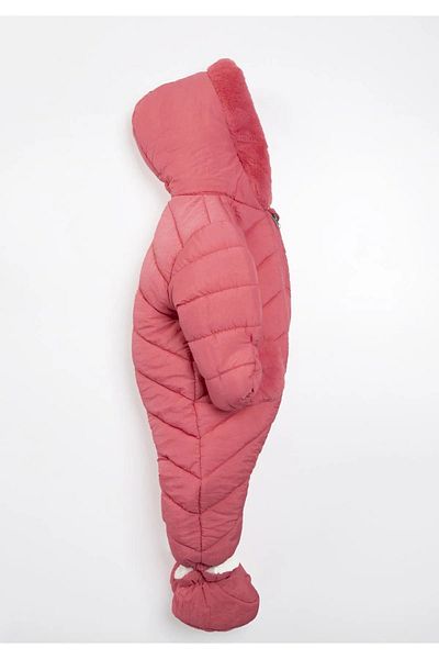 PODİUM GİYİM Special Series Soft Fabric Hooded Cosmonaut Jumpsuit with Pockets & Gilded Zipper