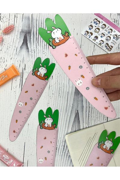 Kağıt Gemi Dükkan Pink Rabbit Ruler - Magnetic and Cute Model 3