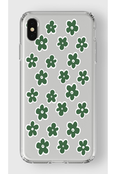 moonset Iphone XS Max Uyumlu Yonca Tasarımlı Baskılı Şeffaf Telefon Kılıfı