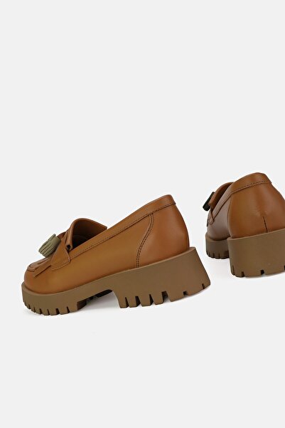 TUNAELLİ Жіночі мокасини з натуральної шкіри Taba 3641 розмір Puskullu взуття з натуральної шкіри