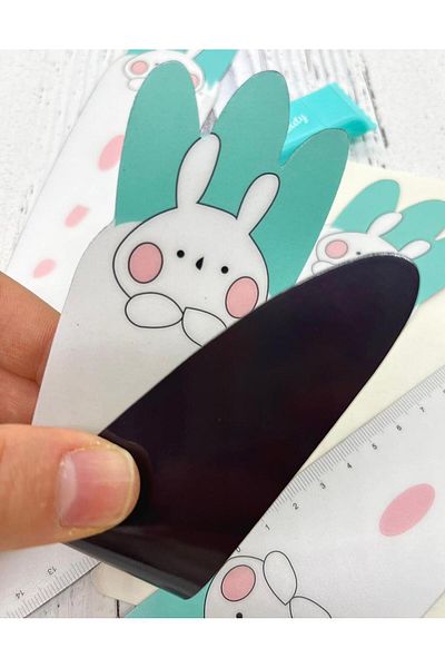 Kağıt Gemi Dükkan White Rabbit Ruler - Magnetic and Cute, Model 2