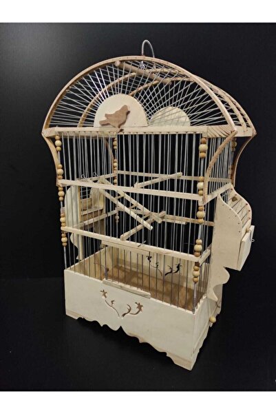 cotanakkafes Ahşap Oval Tel Geçme Kafes 58x32x21,5