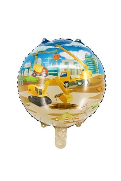 PARTİ AŞKI Yuvarlak Iş Makineleri Folyo Balon 18 Inc&inşaat Konseptli Kepçe&v...